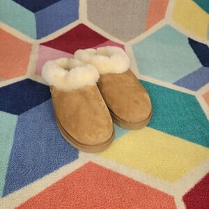 UGG Cozy Slipper Chestnut Suede Sheepskin Lining Mule 1019065 Mens Womens